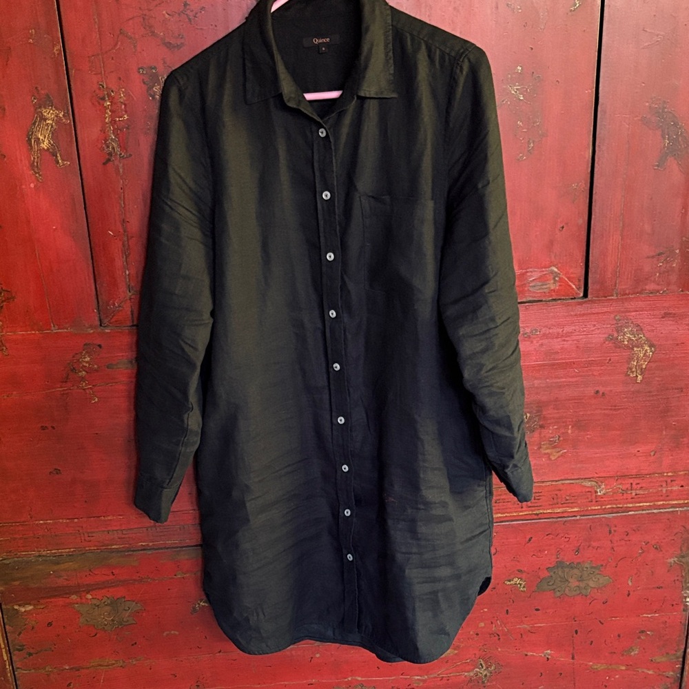 Quince 100% European Linen Shirt Dress
